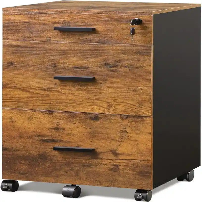 Classeur à roulettes 3 tiroirs avec serrure - 40,6P x 39,9L x 78H cm