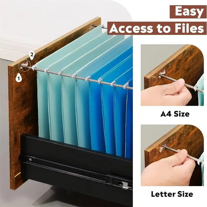 Classeur à roulettes 3 tiroirs avec serrure - 40,6P x 39,9L x 78H cm