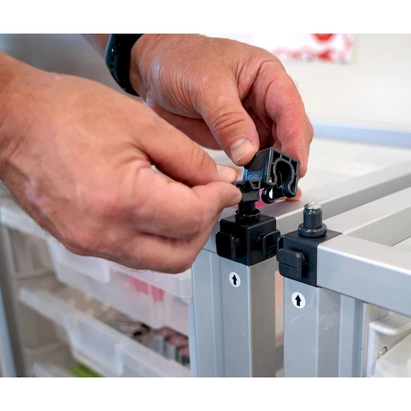 Meuble de rangement modulaire pour salle de classe - 4 modules empilés avec 24 petits bacs - S.O.