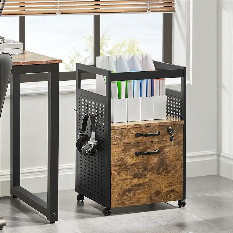 Meuble de Rangement pour Bureau Yaheetech avec Étagère Ouverte Chariot de Classement Mobile