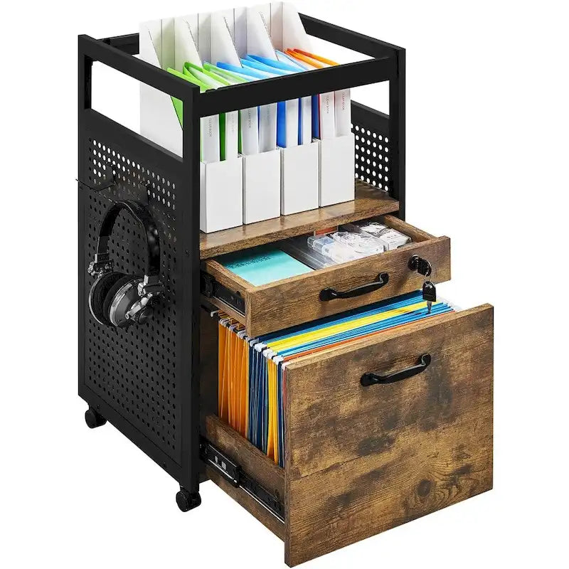 Meuble de Rangement pour Bureau Yaheetech avec Étagère Ouverte Chariot de Classement Mobile
