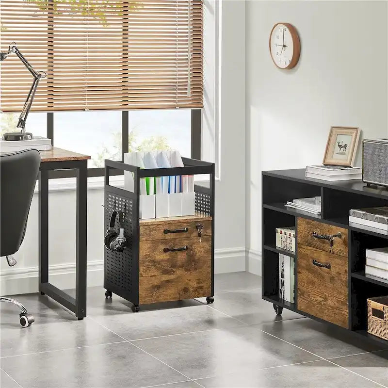 Meuble de Rangement pour Bureau Yaheetech avec Étagère Ouverte Chariot de Classement Mobile