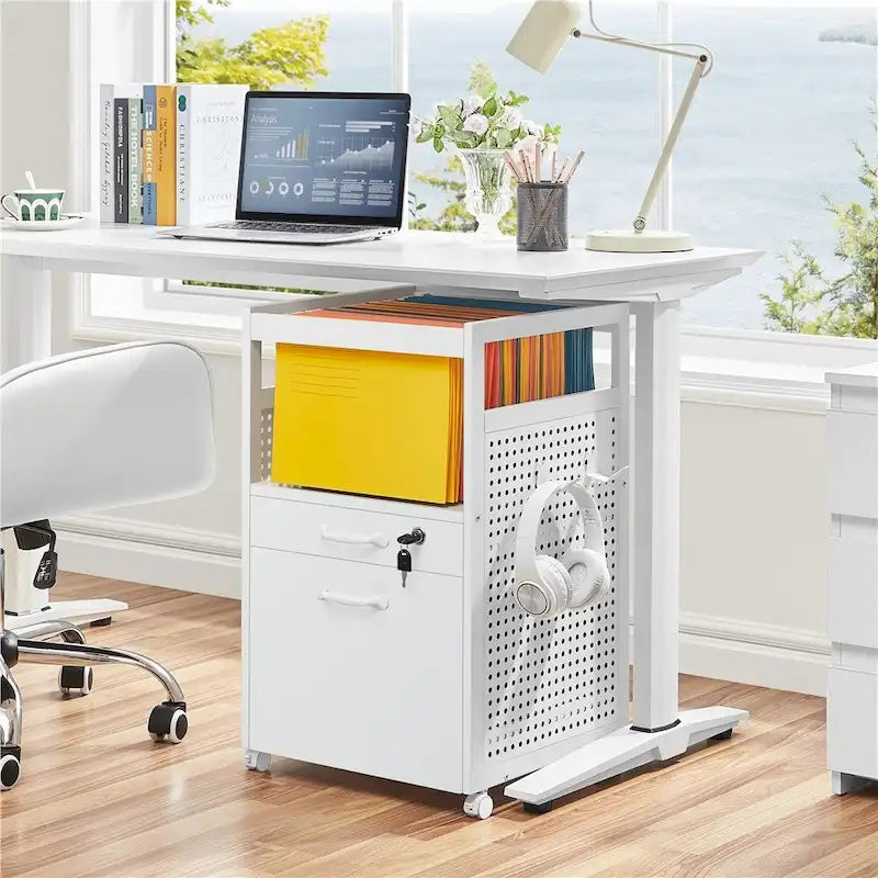 Meuble de Rangement pour Bureau Yaheetech avec Étagère Ouverte Chariot de Classement Mobile