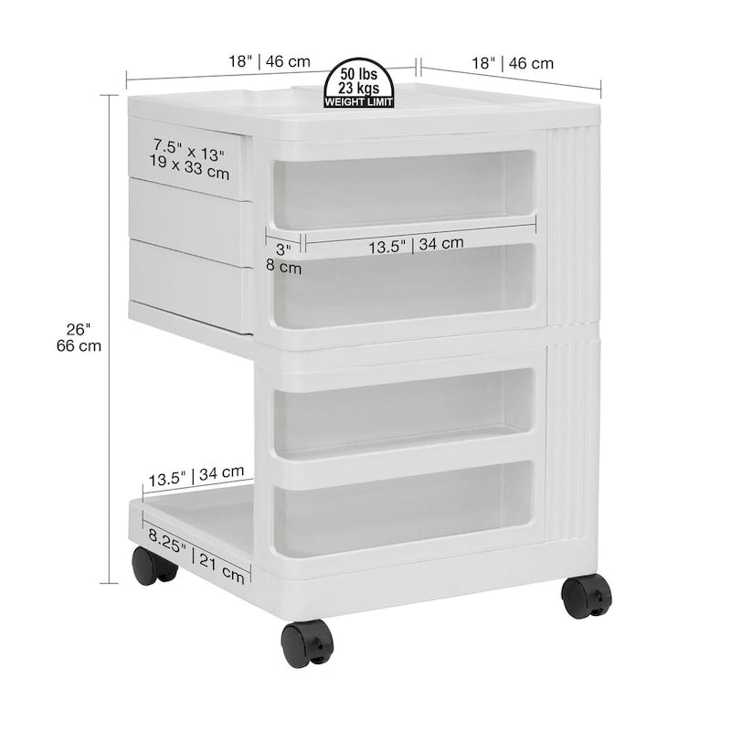 Organisateur de rangement mobile rotatif à 4 côtés Studio Designs Kubx Pro - 18 L x 18 P x 26 H