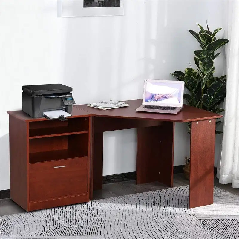 Bureau informatique avec meuble pour imprimante