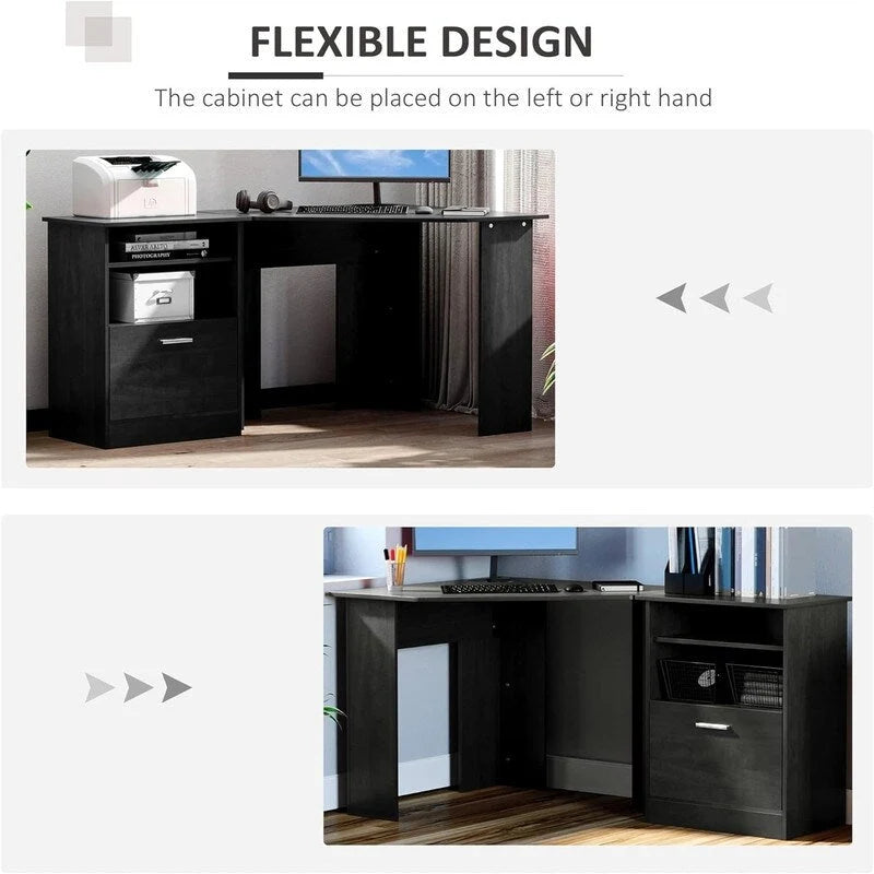 Bureau informatique avec meuble pour imprimante