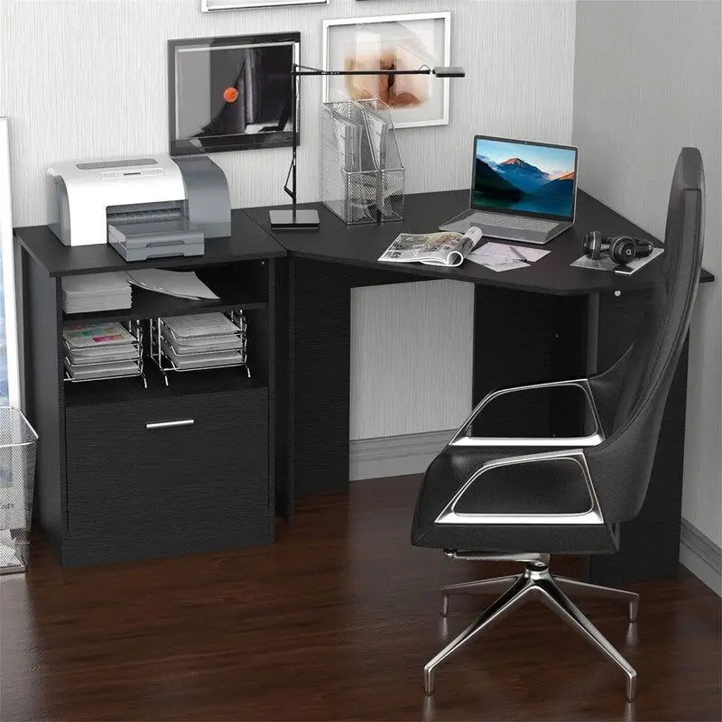 Bureau informatique avec meuble pour imprimante