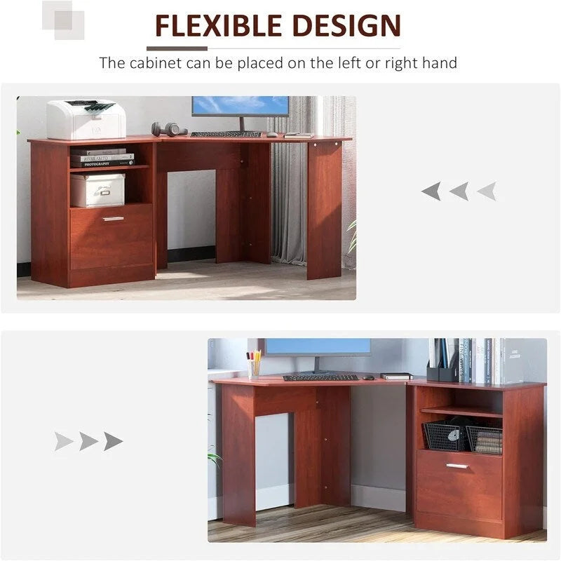 Bureau informatique avec meuble pour imprimante