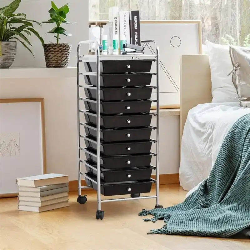 Chariot de rangement à 10 tiroirs - 38P x 33L x 86H