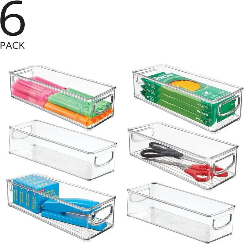 Petits bacs de rangement de bureau en plastique - 10L x 4l x 3H