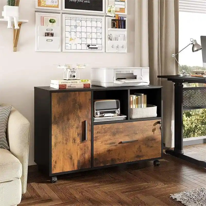 Classeur latéral en bois à 1 tiroir - 15,8P x 36,6L x 25H
