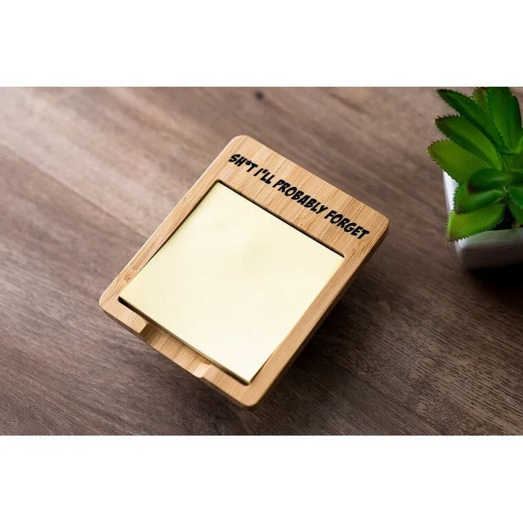 Support de blocs-notes Post-it en bambou gravé au laser, respectueux de l'environnement