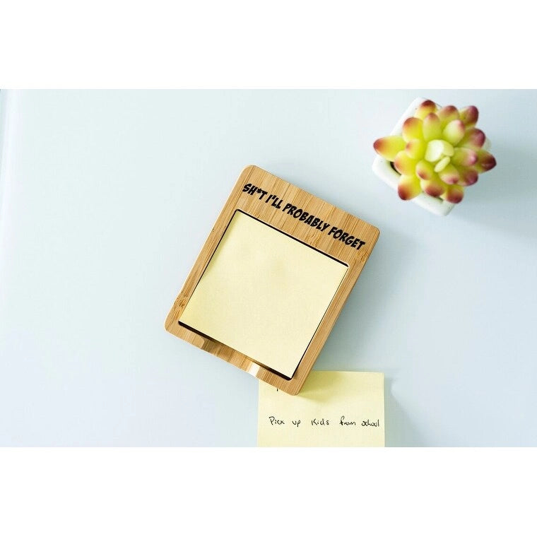 Support de blocs-notes Post-it en bambou gravé au laser, respectueux de l'environnement