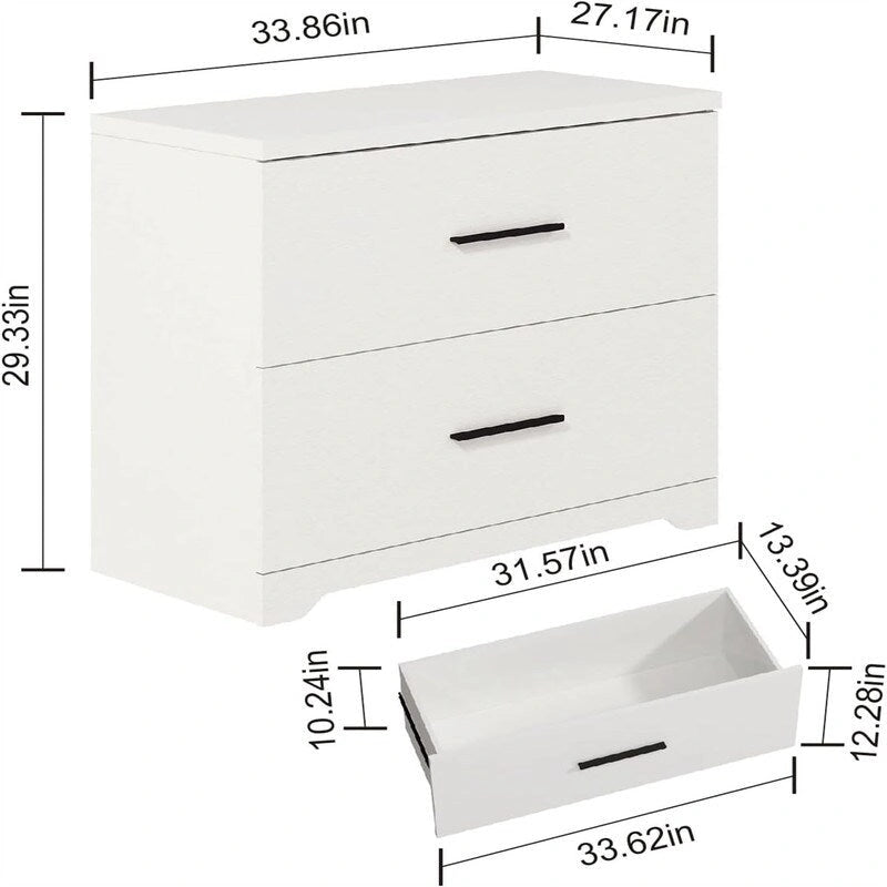 Classeur latéral en bois à 2 tiroirs - 27,17P x 33,86L x 29,33H