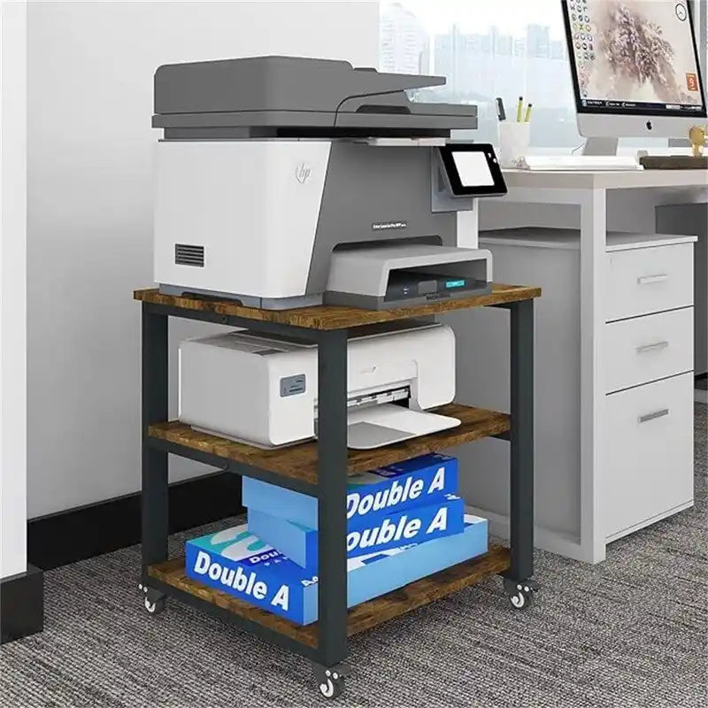 Chariot d'imprimante laser à 3 niveaux - 19,7 x 19,7 x 22,6