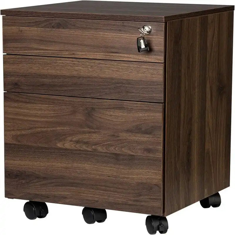 Caisson de classement mobile en bois à 3 tiroirs - 15,7P x 16,3L x 24,4H