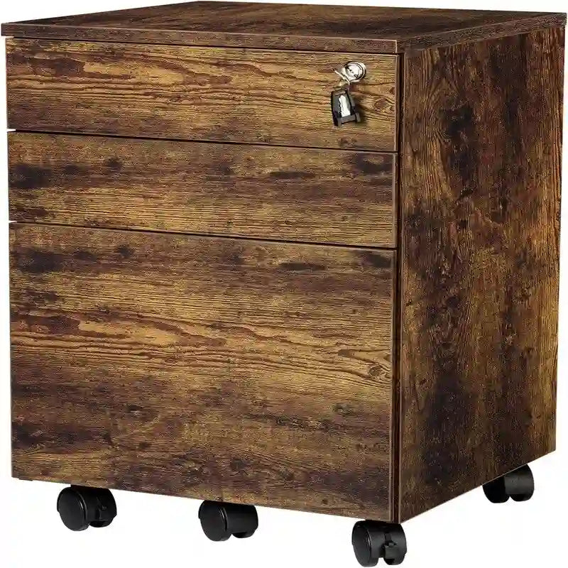 Caisson de classement mobile en bois à 3 tiroirs - 15,7P x 16,3L x 24,4H