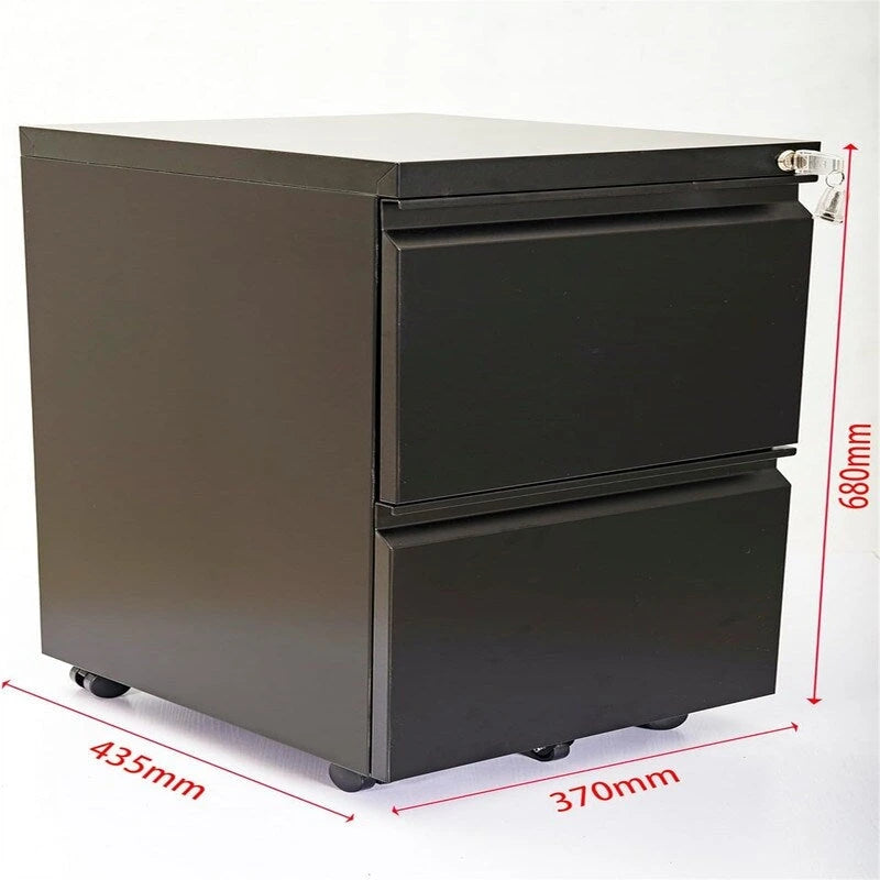 Classeur mobile à 2 tiroirs avec serrure - 17P x 24L x 15H