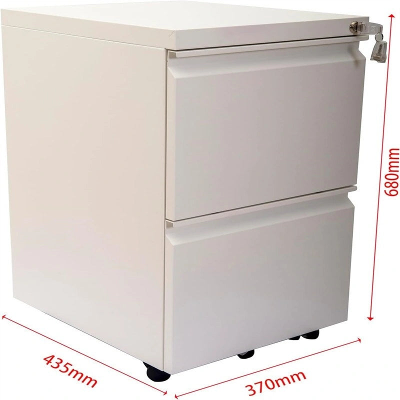 Classeur mobile à 2 tiroirs avec serrure - 17P x 24L x 15H