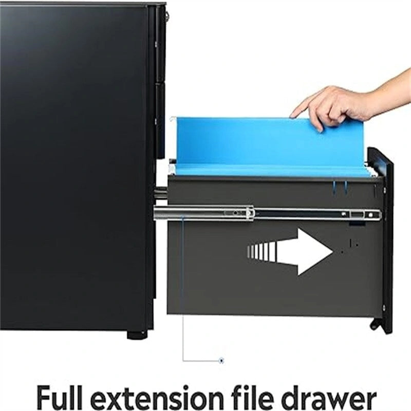 Commode de classement mince à 3 tiroirs - 17,7P x 11,8L x 23H