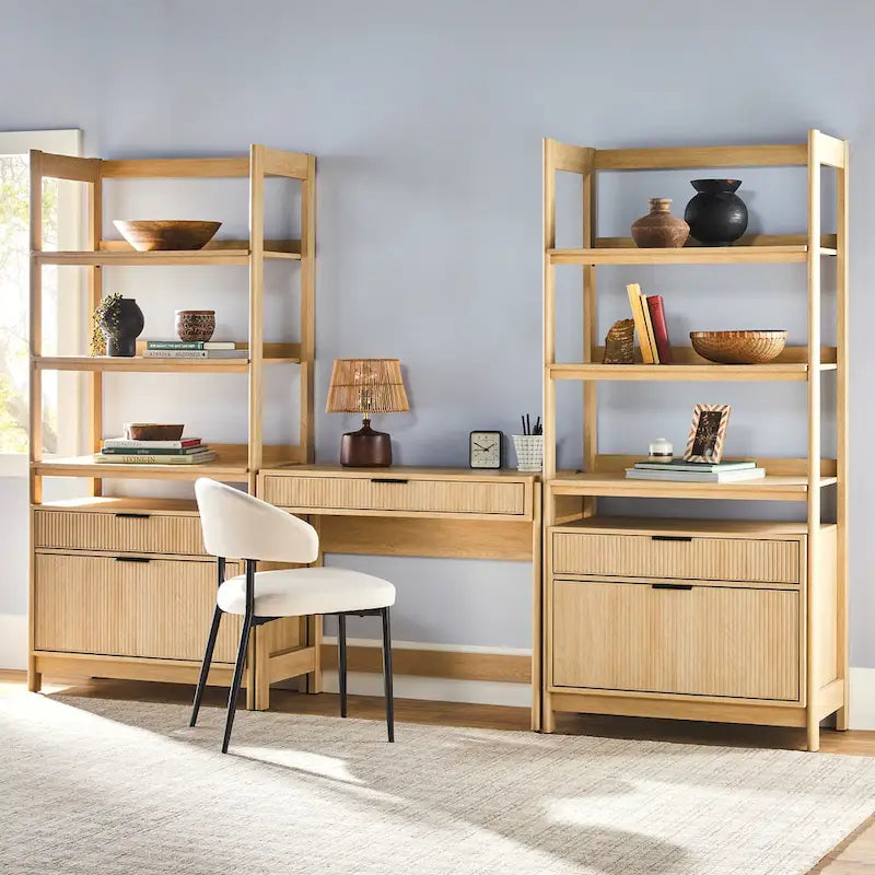 Ensemble 3 pièces de bureau avec 2 bibliothèques larges Middlebrook