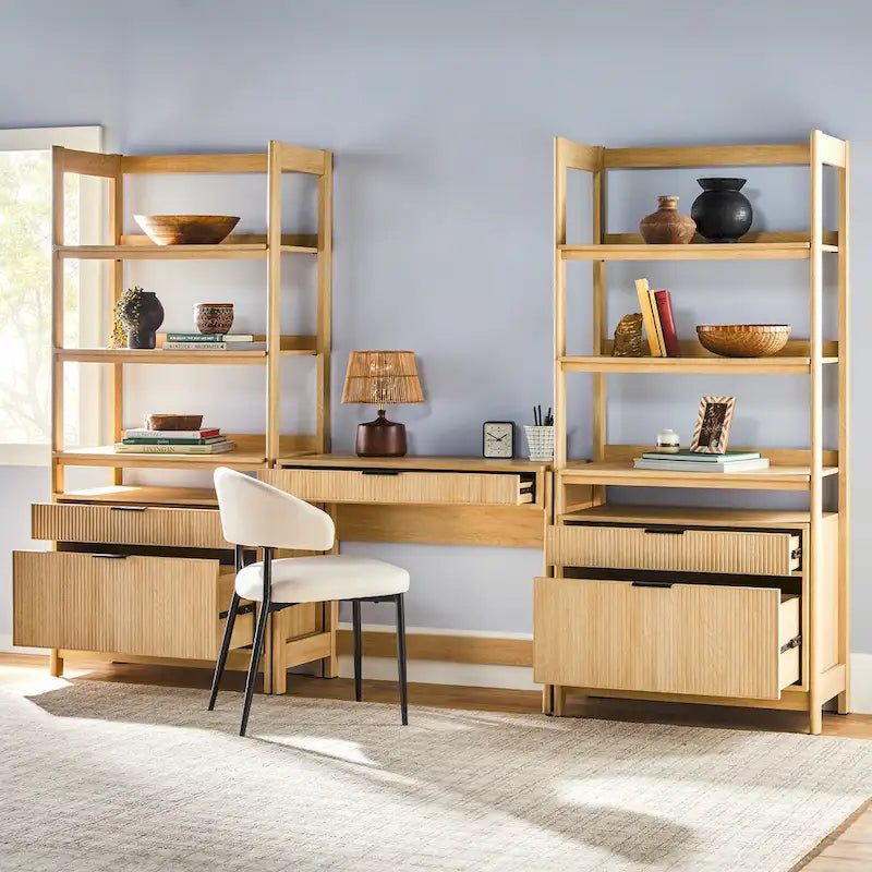 Ensemble 3 pièces de bureau avec 2 bibliothèques larges Middlebrook