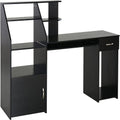 Bureau informatique avec étagères de rangement