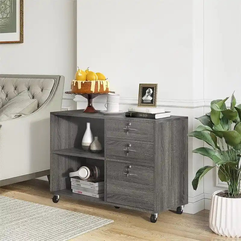 Classeur latéral mobile à 3 tiroirs - 15,6P x 35L x 25,6H