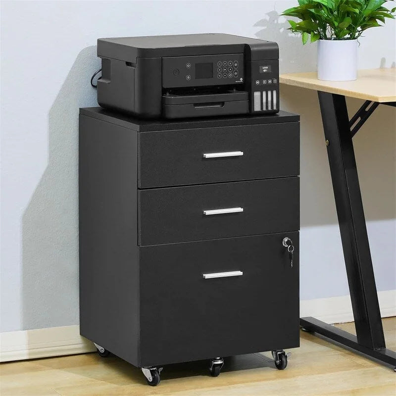 Classeur en bois à 3 tiroirs - 15.75P x 17.7L x 25.6H
