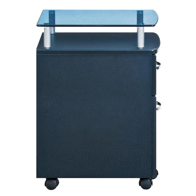 Classeur à roulettes avec plateau en verre, Haute qualité et durable, Graphite