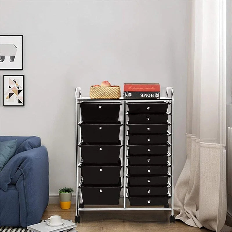 Chariot de rangement à 15 tiroirs - 14.5P x 25L x 34.5H