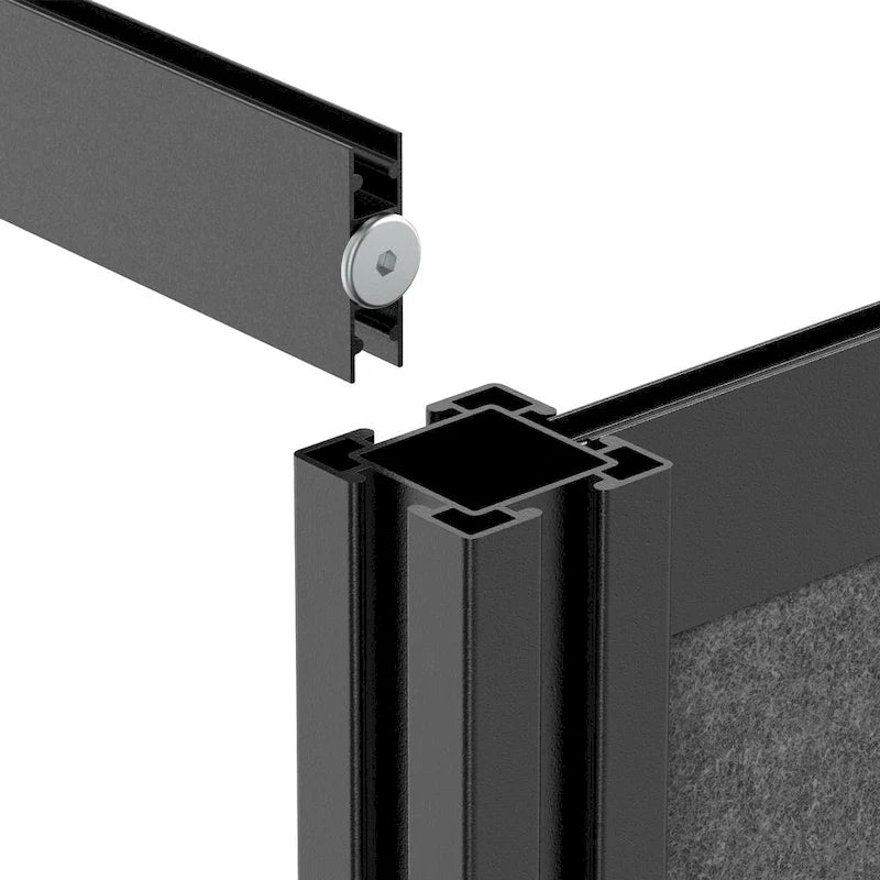 Système de séparation de pièce modulaire – Cadre noir – Panneau de départ 70 x 70 – Panneaux larges