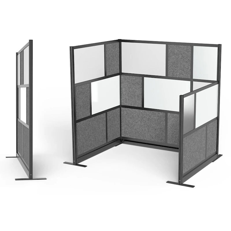 Système de séparation de pièce modulaire – Cadre noir – Panneau de départ 70 x 70 – Panneaux larges