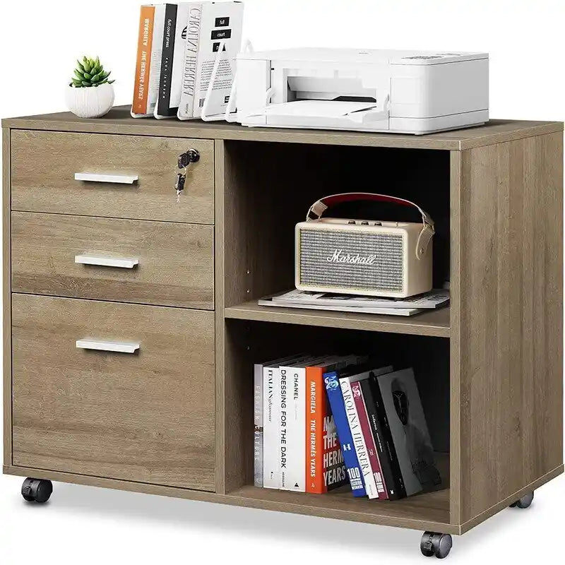 Meuble de classement en bois à 3 tiroirs - 15.7P x 31.3L x 24.7H