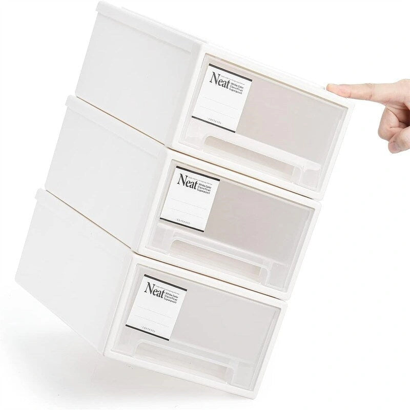 Lot de 3 tiroirs de rangement empilables