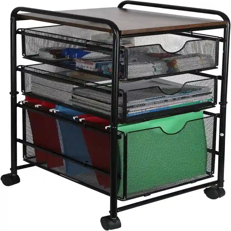 Chariots à tiroirs de rangement de dossiers – 12P x 17L x 25H
