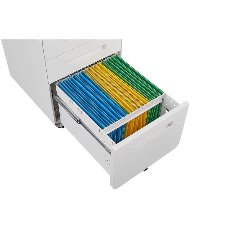 Meuble de classement mobile à 3 tiroirs, meuble polyvalent, conception à 5 roues anti-basculement en acier laminé à froid étanche à l'humidité