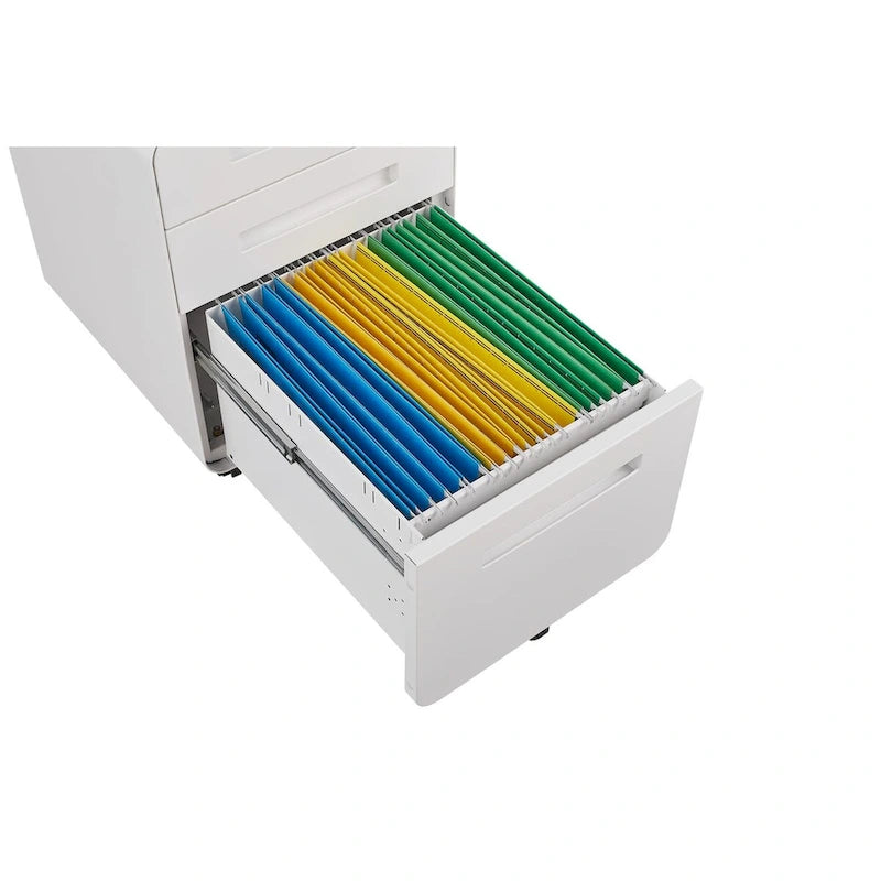 Meuble de classement mobile à 3 tiroirs, meuble polyvalent, conception à 5 roues anti-basculement en acier laminé à froid étanche à l'humidité