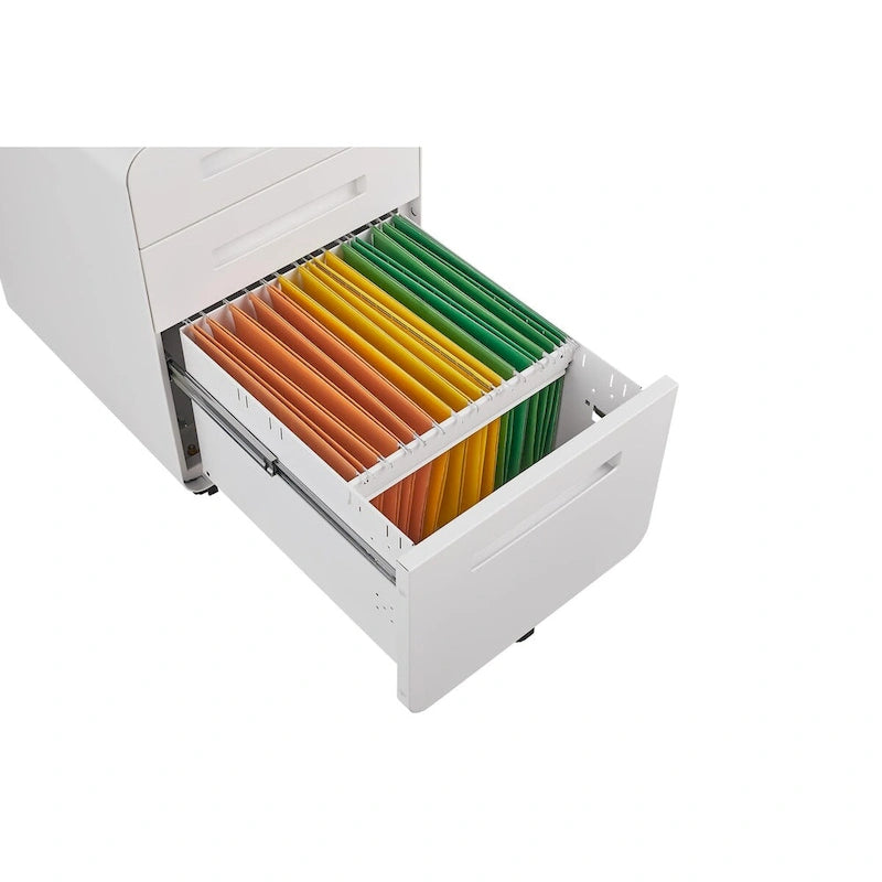 Meuble de classement mobile à 3 tiroirs, meuble polyvalent, conception à 5 roues anti-basculement en acier laminé à froid étanche à l'humidité