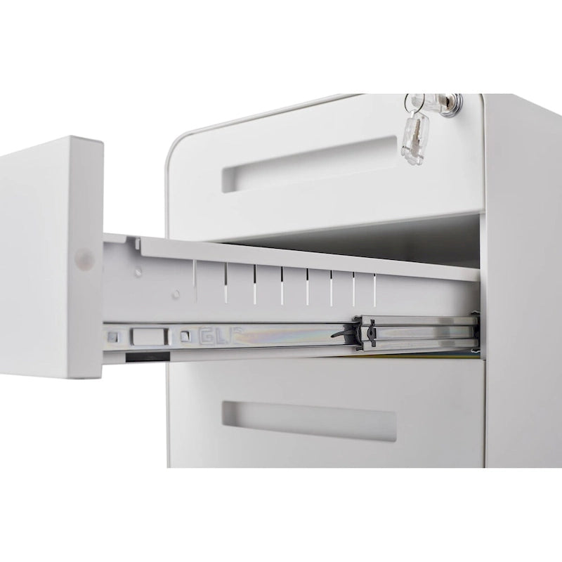 Meuble de classement mobile à 3 tiroirs, meuble polyvalent, conception à 5 roues anti-basculement en acier laminé à froid étanche à l'humidité