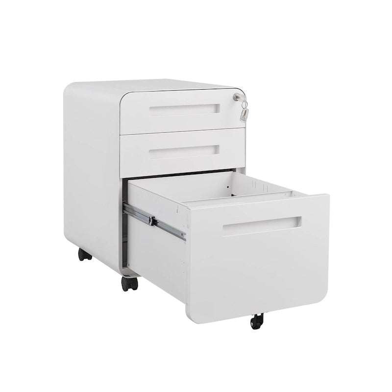 Meuble de classement mobile à 3 tiroirs, meuble polyvalent, conception à 5 roues anti-basculement en acier laminé à froid étanche à l'humidité