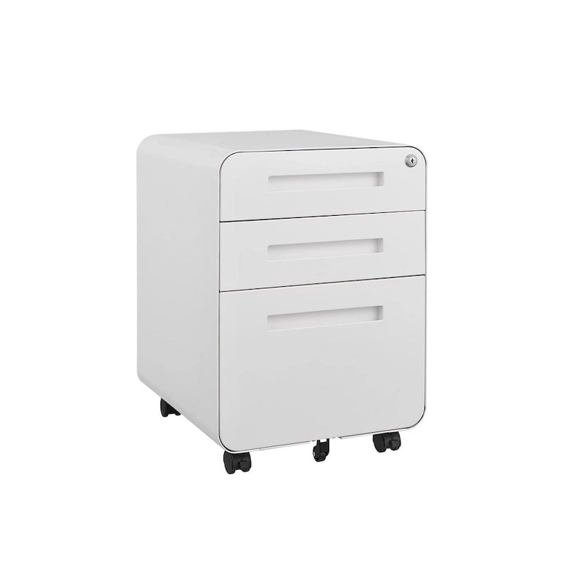 Meuble de classement mobile à 3 tiroirs, meuble polyvalent, conception à 5 roues anti-basculement en acier laminé à froid étanche à l'humidité