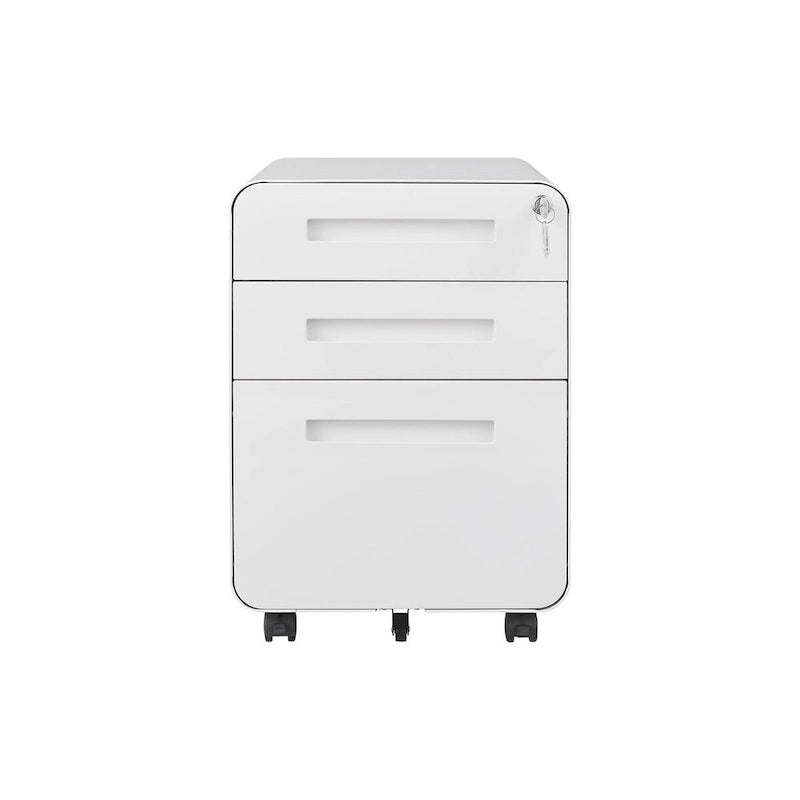 Meuble de classement mobile à 3 tiroirs, meuble polyvalent, conception à 5 roues anti-basculement en acier laminé à froid étanche à l'humidité