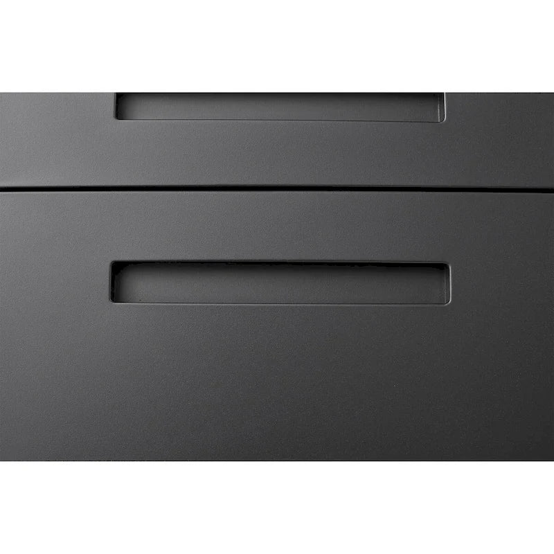 Classeur mobile à 3 tiroirs, meuble polyvalent, 5 roulettes anti-basculement en acier laminé à froid, étanche et résistant à l'humidité, noir